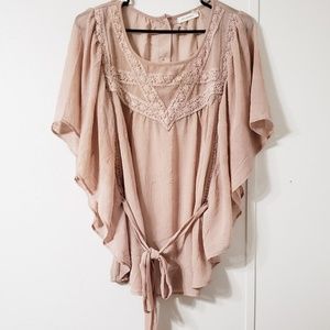 Blu Pepper Butterfly Sleeve Top